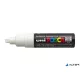 Dekormarker, 8 mm, vágott, UNI "Posca PC-8K", fehér