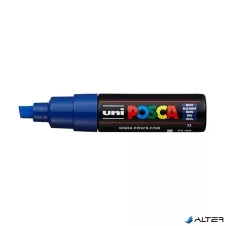Dekormarker, 8 mm, vágott, UNI "Posca PC-8K", kék