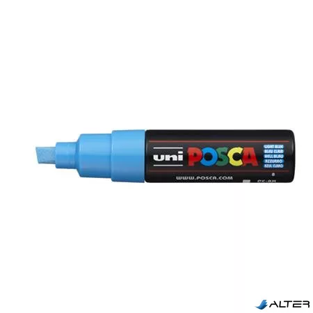 Dekormarker, 8 mm, vágott, UNI "Posca PC-8K", világoskék