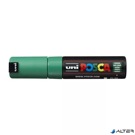 Dekormarker, 8 mm, vágott, UNI "Posca PC-8K", zöld