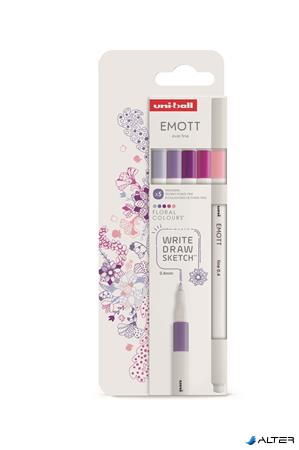 Tűfilc készlet, 0,4 mm, UNI "Emott Floral", 5 különböző szín