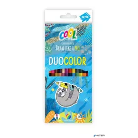  Színes ceruza készlet, háromszögletű, kétvégű, COOL BY VICTORIA "Duocolor", 24 különböző szín