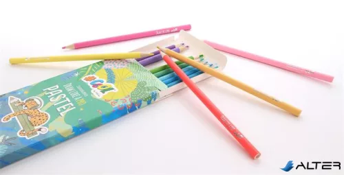 Színes ceruza készlet, kerek, COOL BY VICTORIA "Pastel", 12 pasztell szín