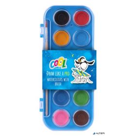 Vízfesték, 12 szín, 28 mm, COOL BY VICTORIA