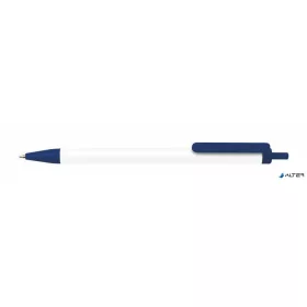   Golyóstoll, 0,7 mm, nyomógombos, kék-fehér tolltest, VICTORIA OFFICE, kék