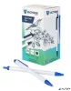 Golyóstoll, 0,7 mm, nyomógombos, kék-fehér tolltest, VICTORIA OFFICE, kék