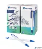 Golyóstoll, 0,7 mm, nyomógombos, kék-fehér tolltest, VICTORIA OFFICE, kék