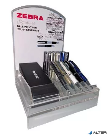 Golyóstoll display, 0,24 mm, teleszkópos, ZEBRA "SL-F1", kék