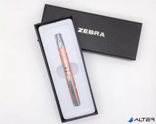 Golyóstoll, 0,24 mm, teleszkópos, rose gold színű tolltest, ZEBRA "SL-F1", kék