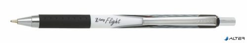 Golyóstoll, 0,34 mm, nyomógombos, ZEBRA "Z-Grip Flight", fekete