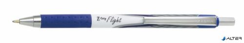 Golyóstoll, 0,34 mm, nyomógombos, ZEBRA "Z-Grip Flight", kék
