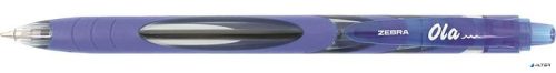 Golyóstoll, 0,27 mm, nyomógombos, ZEBRA 'OLA', kék