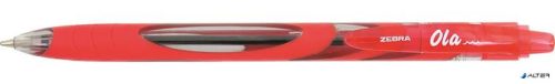 Golyóstoll, 0,27 mm, nyomógombos, ZEBRA 'OLA', piros