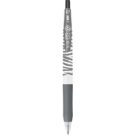   Zseléstoll, 0,33 mm, nyomógombos, csíkos test, ZEBRA "Sarasa Clip Pastel", pasztellfekete