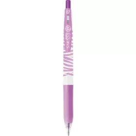   Zseléstoll, 0,33 mm, nyomógombos, csíkos test, ZEBRA "Sarasa Clip Pastel", pasztell-lila