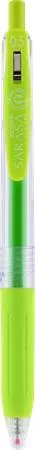 Zseléstoll, 0,33 mm, nyomógombos, ZEBRA "Sarasa Clip", világoszöld