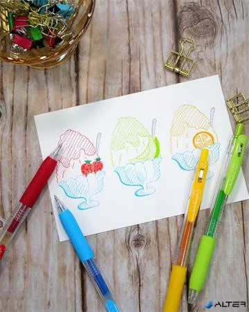 Zseléstoll, 0,33 mm, nyomógombos, ZEBRA "Sarasa Clip", világoszöld