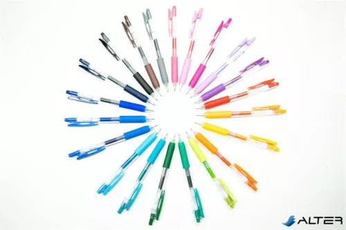 Zseléstoll, 0,33 mm, nyomógombos, ZEBRA "Sarasa Clip", kékesfekete