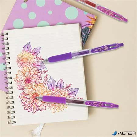 Zseléstoll, 0,33 mm, nyomógombos, ZEBRA "Sarasa Clip", rózsaszín