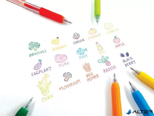 Zseléstoll, 0,33 mm, nyomógombos, ZEBRA "Sarasa Clip", narancs