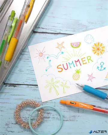 Zseléstoll, 0,33 mm, nyomógombos, ZEBRA "Sarasa Clip", narancs