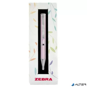   Golyóstoll, 0,24 mm, teleszkópos, babarózsaszín tolltest, ZEBRA "SL-F1", kék