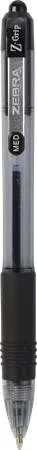 Golyóstoll, 0,27 mm, nyomógombos, ZEBRA "Z-Grip", fekete
