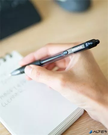 Golyóstoll, 0,27 mm, nyomógombos, ZEBRA "Z-Grip", fekete