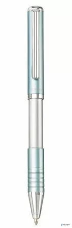 Golyóstoll, 0,24 mm, teleszkópos, metál világoskék tolltest, ZEBRA "SL-F1", kék