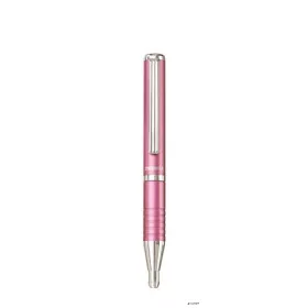   Golyóstoll, 0,24 mm, teleszkópos, metálpink tolltest, ZEBRA "SL-F1", kék