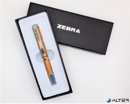 Golyóstoll, 0,24 mm, teleszkópos, arany színű tolltest, ZEBRA "SL-F1", kék