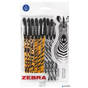   Golyóstoll, 0,27 mm, kupakos, vegyes testszín, ZEBRA "Animal Doodler'z", kék