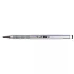   Golyóstoll, 0,24 mm, nyomógombos, ezüst tolltest, ZEBRA "F-301 A", kék