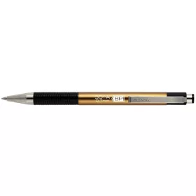   Golyóstoll, 0,24 mm, nyomógombos, arany színű tolltest, ZEBRA "F-301 A", kék