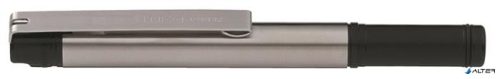 Golyóstoll, 0,24 mm, kupakos, rozsdamentes acél-fekete tolltest, ZEBRA 'F-301 Compact', kék