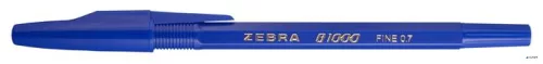 Golyóstoll, 0,24 mm, kupakos, ZEBRA "B1000", kék