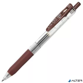   Zseléstoll, 0,33 mm, nyomógombos, ZEBRA "Sarasa Clip", barna