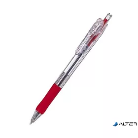   Golyóstoll, 0,21 mm, nyomógombos, ZEBRA "Tapli Clip ECO", piros