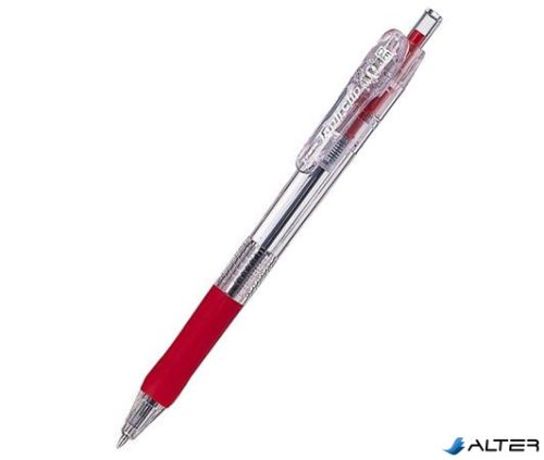 Golyóstoll, 0,21 mm, nyomógombos, ZEBRA "Tapli Clip ECO", piros