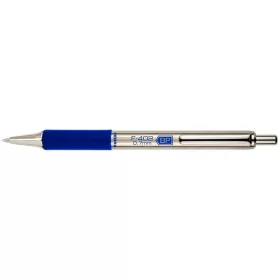   Golyóstoll, 0,24 mm, nyomógombos, rozsdamentes acél, kék tolltest, ZEBRA "F402", kék