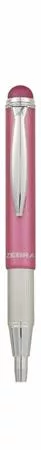 Golyóstoll, 0,24 mm, teleszkópos, rozsdamentes acél, pink tolltest, ZEBRA "Telescopic Metal Stylus", kék