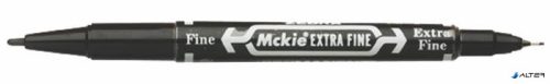 Alkoholos marker, 0,5/1,0 mm, kétvégű, ZEBRA "Mckie Extra Fine", fekete