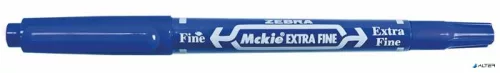 Alkoholos marker, 0,5/1,0 mm, kétvégű, ZEBRA "Mckie Extra Fine", kék