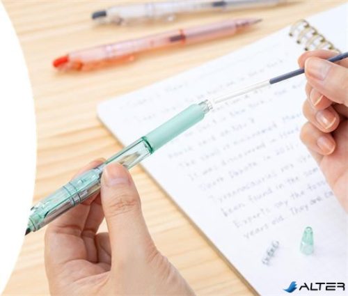 Golyóstoll, 0,24 mm, nyomógombos, ZEBRA "Jimnie Biotube", kék