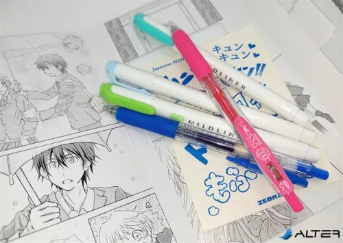 Írószer készlet, ZEBRA "Manga Set, One Umbrella", 5 darabos