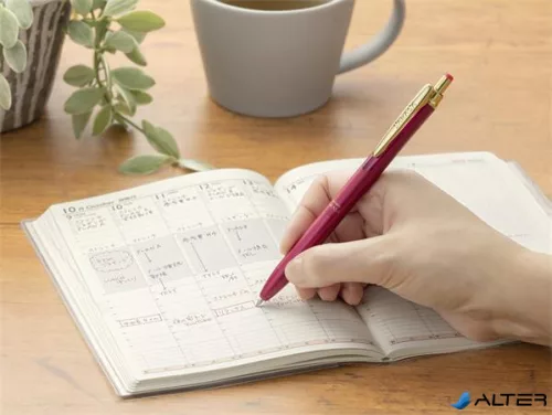 Zseléstoll, 0,33 mm, nyomógombos, padlizsánlila tolltest, ZEBRA "Sarasa Grand", kék