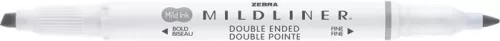 Szövegkiemelő, 1,0/3,5 mm, kétvégű ZEBRA 'Mildliner Cool & Refined' szürke