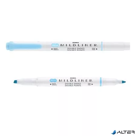 Szövegkiemelő, 1,0/3,5 mm, kétvégű, ZEBRA 'Mildliner Fluorescent', kék