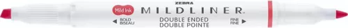 Szövegkiemelő, 1,0/3,5 mm, kétvégű ZEBRA 'Mildliner Cool & Refined' piros