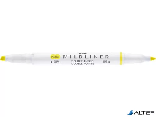 Szövegkiemelő, 1,0/3,5 mm, kétvégű, ZEBRA "Mildliner Fluorescent", sárga